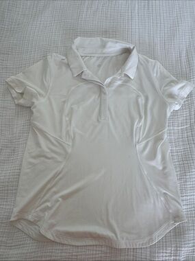 lululemon athletica White Short-Sleeve Polo Top